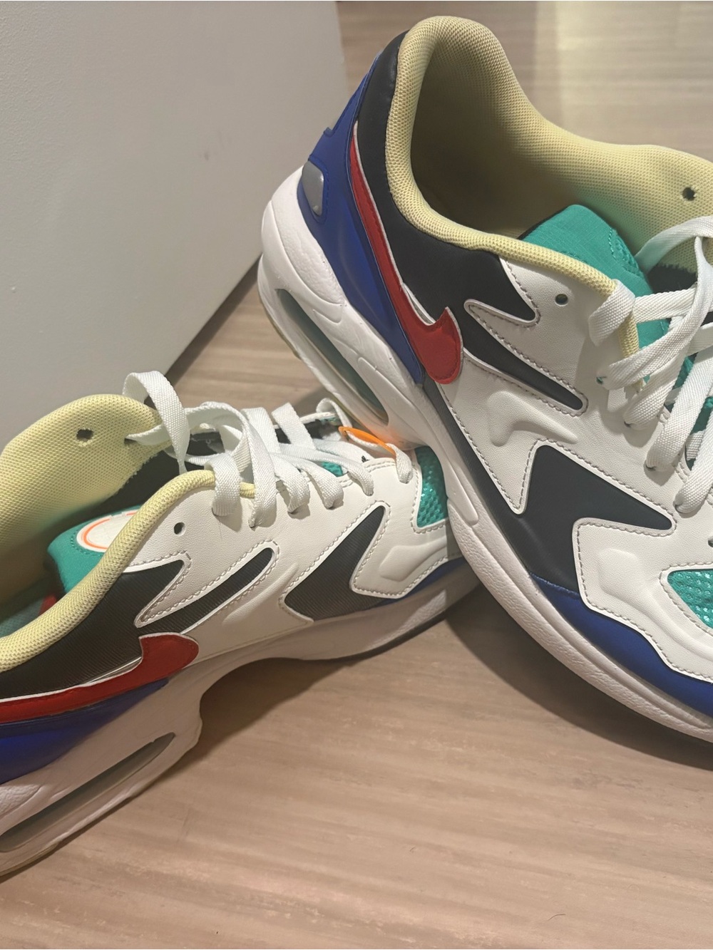Nike White, Red, Blue and Teal Chunky Runner Sneakers - Picture 3 of 9